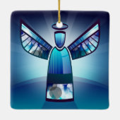 様式化されたブルーエンジェル セラミックオーナメント (裏面)