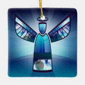 様式化されたブルーエンジェル セラミックオーナメント (正面)