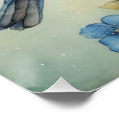 様式化されたブルーバードと花の芸術 ポスター (コーナー)