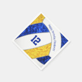 様式化されたブルー金ゴールドガールズバレースポーツ スタンダードカクテルナプキン (角)