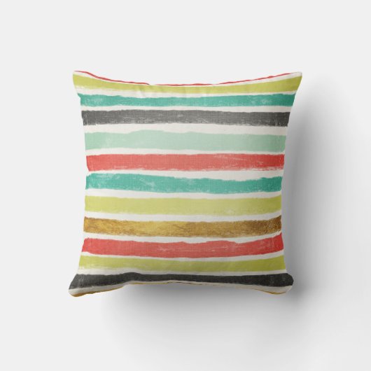 様式化されたポインセチア葉の花と果実 クッション (裏面)