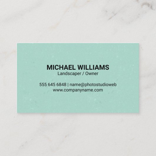 様式化されたマウンテングリーンナチュラルロゴ 名刺 (裏面)