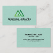 様式化されたマウンテングリーンナチュラルロゴ 名刺 (正面/裏面)