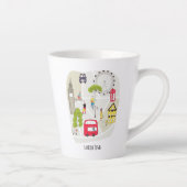様式化されたマップロンドンイングランドマークス名 カフェラテマグ (右)
