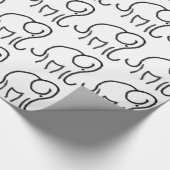 様式化されたミニマルな象の装飾的な覆い ラッピングペーパー (角)