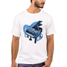 様式化されたラインアートブルーピアノ