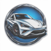 様式化されたレーシングスポーツカー シール (正面)