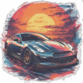 様式化されたレーシングスポーツカー シール (正面)