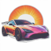 様式化されたレーシングスポーツカー シール (正面)