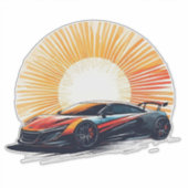 様式化されたレーシングスポーツカー シール (正面)