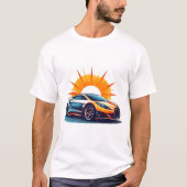 様式化されたレーシングスポーツカー Tシャツ (正面)