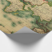 様式化された世界(1911年)のヴィンテージの地図- ラッピングペーパー (コーナー)