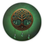 様式化された人生の木 セラミックノブ (正面)