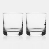 様式化された名前の新郎新婦ガラス ウイスキーグラス (右)