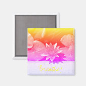 様式化された呼吸水ゆり花の植物の磁石 マグネット (正面/裏面)