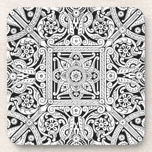 様式化された天井板のデザイン1870年 コースター (正面)