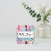 様式化された天然植物のパターン スクエア名刺 (スタンド正面)