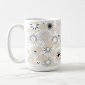 様式化された太陽の日食テクスチャタン雲 コーヒーマグカップ (左)