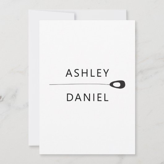 様式化された孔雀の羽のカップルモダンシャワー 招待状 (裏面)