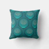 様式化された孔雀の羽ブルータイル クッション (裏面)