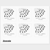 様式化された孔雀の羽モダンのステッカー、メッセージカード スクエアシール (シート)