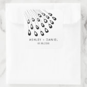 様式化された孔雀の羽モダンのステッカー、メッセージカード スクエアシール (バッグ)