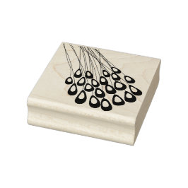 様式化された孔雀の羽モダンゴムスタンプ ラバースタンプ