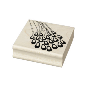 様式化された孔雀の羽モダンゴムスタンプ ラバースタンプ