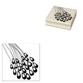 様式化された孔雀の羽モダンゴムスタンプ ラバースタンプ (押印)