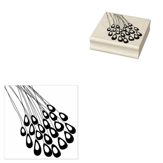 様式化された孔雀の羽モダンゴムスタンプ ラバースタンプ (押印)