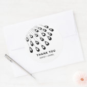 様式化された孔雀の羽モダンメッセージカード ラウンドシール (封筒)