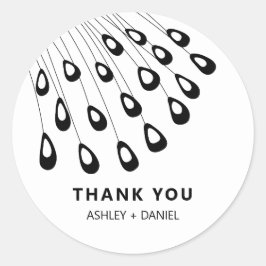 様式化された孔雀の羽モダンメッセージカード ラウンドシール