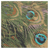 様式化された孔雀の羽 ファブリック (クローズアップ)