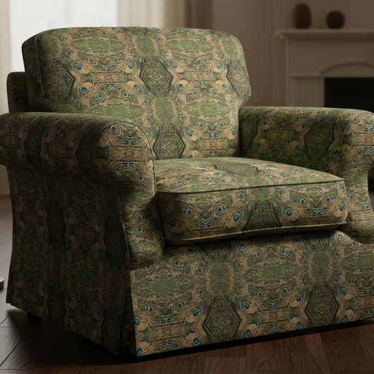 様式化された孔雀の羽 ファブリック