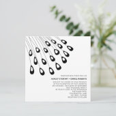 様式化された孔雀モダンの羽結婚の 招待状 (スタンド正面)