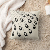 様式化された孔雀モダン羽の白黒 クッション (ブランケット)