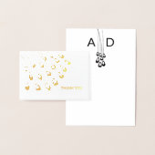 様式化された孔雀モダン羽結婚の感謝 箔カード (ディスプレー)