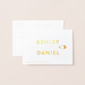 様式化された孔雀モダン羽結婚の感謝 箔カード (裏面封筒付き)