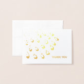 様式化された孔雀モダン羽結婚の感謝 箔カード (封筒付き正面)