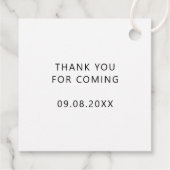 様式化された孔雀モダン羽結婚の正方形 フェイバータグ (裏面)