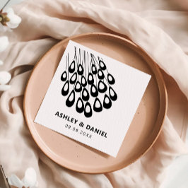 様式化された孔雀モダン羽結婚の羽 スタンダードカクテルナプキン