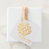 様式化された孔雀モダン羽結婚金箔 フェイバータグ (箱)