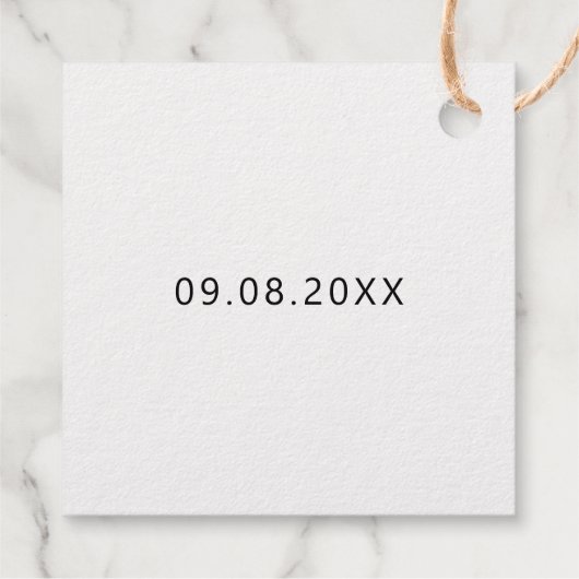 様式化された孔雀モダン羽結婚金箔 フェイバータグ (裏面)