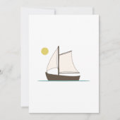 様式化された帆船イラストレーション 招待状 (正面)