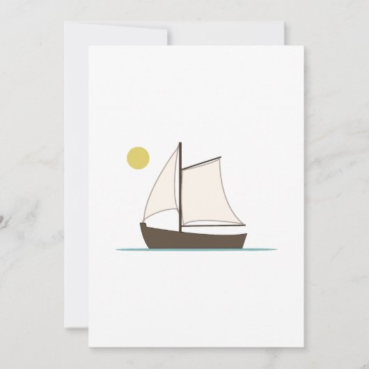 様式化された帆船イラストレーション 招待状 (正面)