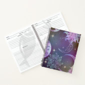 様式化された手描きの太陽の月の顔星の紫 ノートブック (内部)