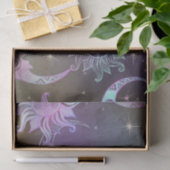 様式化された手描きの太陽の月の顔星の紫 薄葉紙 (ギフト)