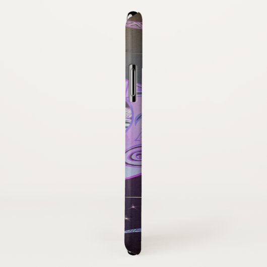 様式化された手描きの太陽の月の顔星の紫 Case-Mate iPhoneケース (裏面/右)