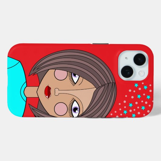 様式化された抽象芸術アート顔iPhone / iPadケース Case-Mate iPhoneケース (裏面 (横))