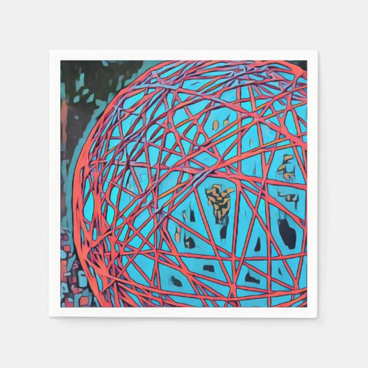 様式化された抽象芸術ア絵画ートの紙のナプキン スタンダードカクテルナプキン (正面)